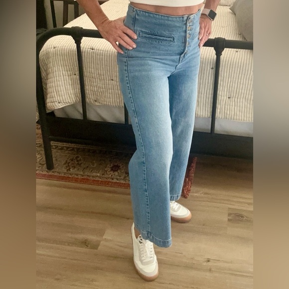 Zara Denim - Zara Light Blue Crop WideLeg Jeans